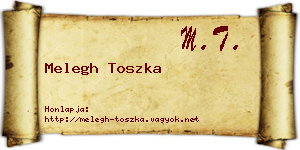 Melegh Toszka névjegykártya